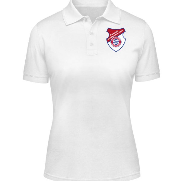 Damen Poloshirt mit Brust- und Rückendruck (weiß) - Damen Poloshirt-3